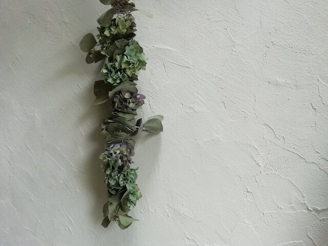 ユーカリ紫陽花ガーランド Autumn Hydrangea & Eucalyptus Garland
