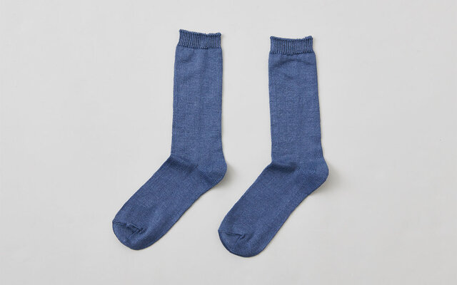 【再入荷】リネンニットソックス(ブルーグレー)メンズの画像1枚目
