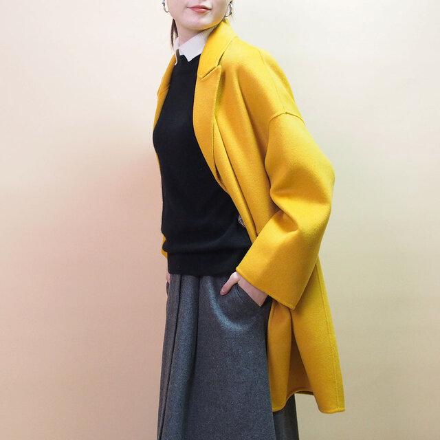 送料無料】ウール100 ワンボタン リバーシブル地チェスターコート