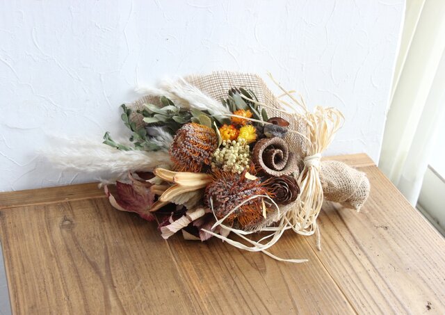 蘇轍とバンクシアのボタニカルスワッグ♡ 蘇轍とバンクシアのボタニカルスワッグ♡ 蘇轍とバンクシアの