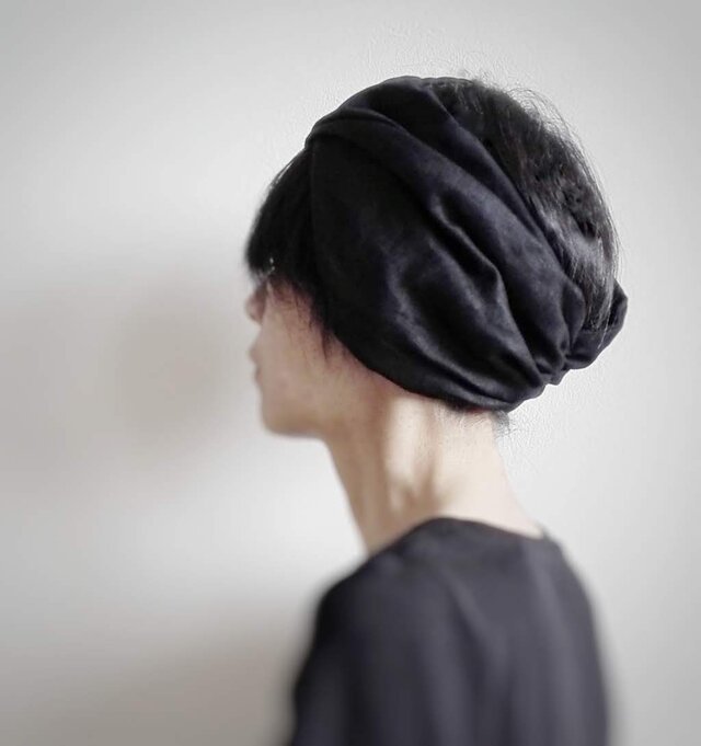 ターバンなヘアバンド　黒　送料無料