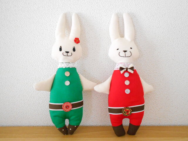 双子うさぎのサンタクロースの画像1枚目