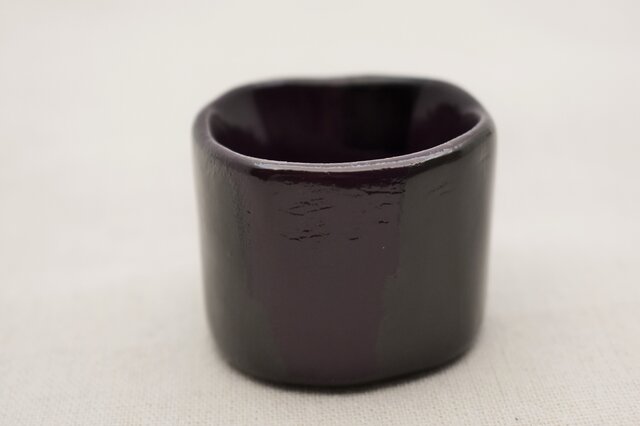 手彫酒器 紫漆灰色漆黒漆の画像1枚目