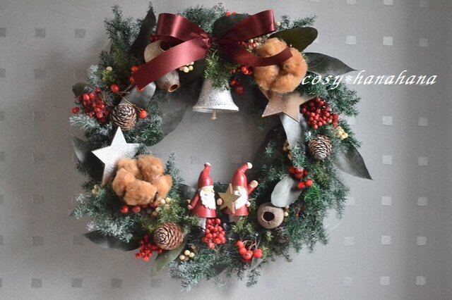 星集めの小人サンタのwreathの画像1枚目