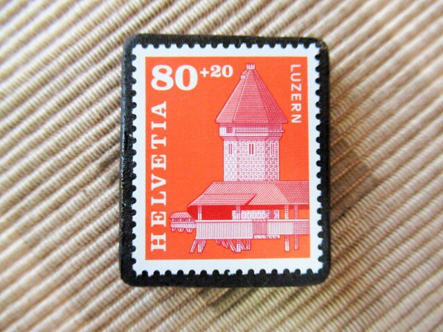 スイス 切手ブローチ5540の画像1枚目