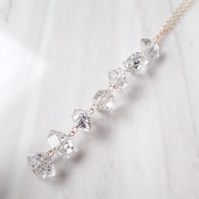 K14GF double point quartz necklaceの画像1枚目
