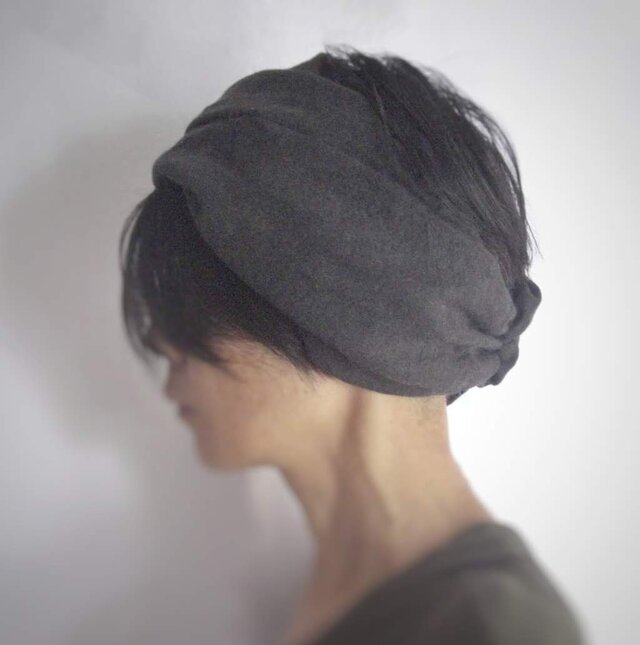 ターバンなヘアバンド　チャコール　送料無料