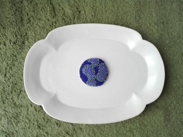 刺繍ブローチ 夜の湖の画像1枚目
