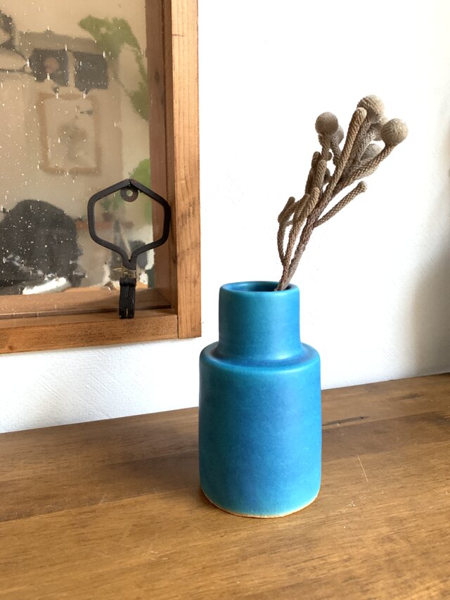 e花瓶　ターコイズブルー