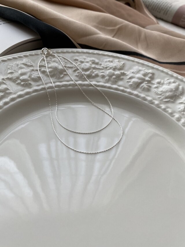 Silver925 【fine thread】Chain Necklacesの画像1枚目