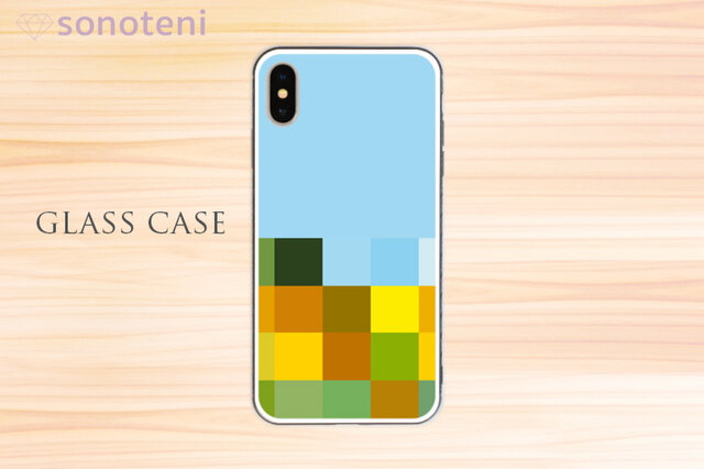 スマホケース 強化ガラス 色彩採集 ヒマワリ (iPhone専用)【受注生産】 #005-gcの画像1枚目