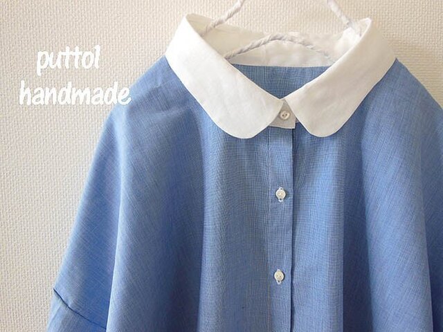 sold out☆サックス♪オフショルダーのビッグシャツの画像1枚目