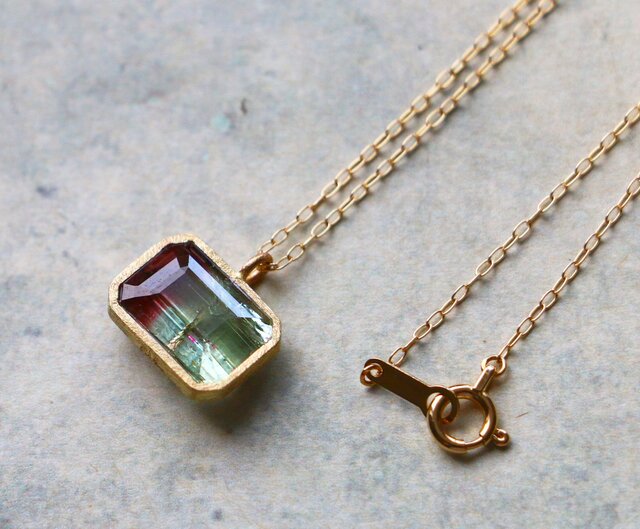 天然石＊バイカラー・トルマリン ネックレス＊18K Gold | iichi 日々の