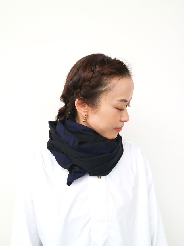 frame stole / BLACK ×navyの画像1枚目
