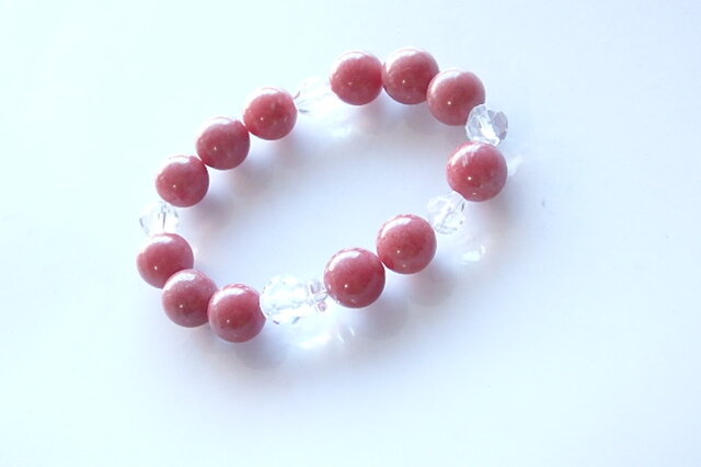 081543 然ロードナイトブレスレット　アメリカ産 カナダ産ロードナイト ブレスレット | iichi 日々の暮らしを心地よく