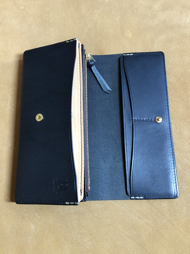 長財布(ネイビー) | iichi 日々の暮らしを心地よくするハンドメイドや