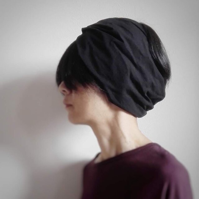 ターバンなヘアバンド 黒B 送料無料の画像1枚目