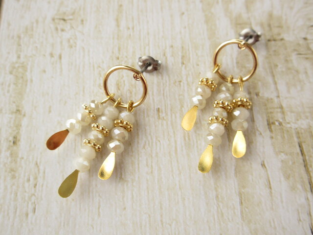 Pierces 金具変更不可 チタン カットガラス(P0905)の画像1枚目