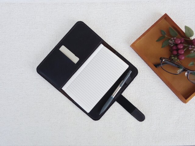 本革の手帳カバー② (Black)の画像1枚目