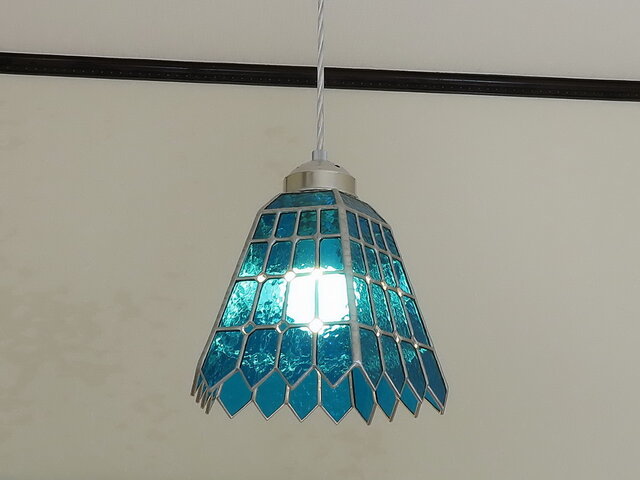 ブルーナイトスター （夜空の星）のステンドグラスペダントライト