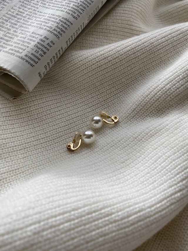 10mmパール ソフトタッチ痛みなくしっかりとホールドのイヤリング!pearls earringsの画像1枚目