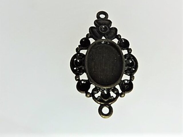 【アクセサリートップ】枠飾り・2個付き丸環(金古美)5個入りの画像1枚目