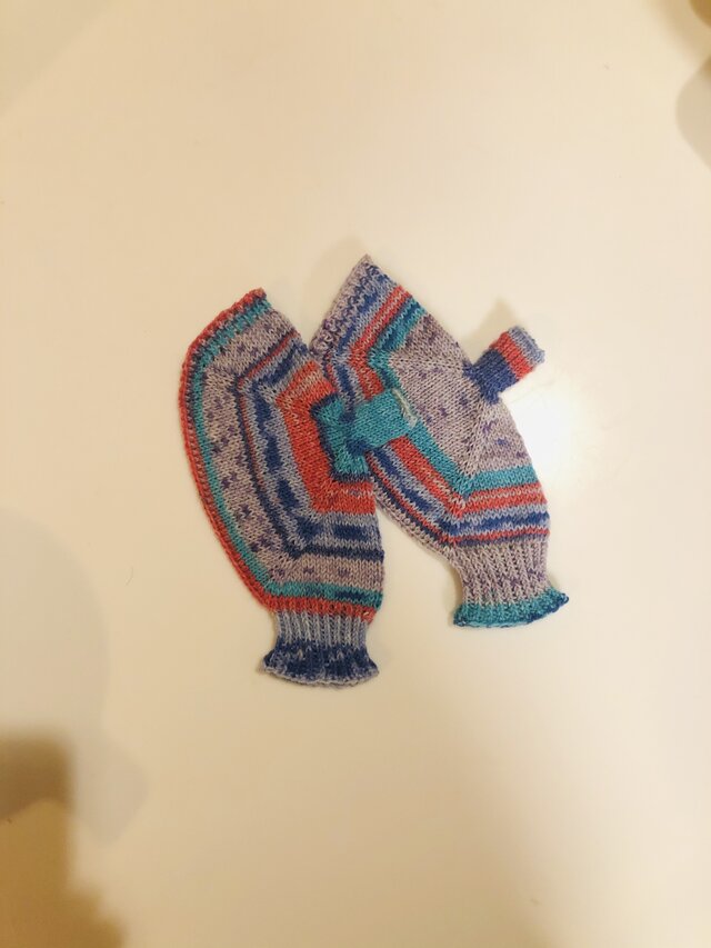 №184 手編みミトン送料込 ウィンターラビット