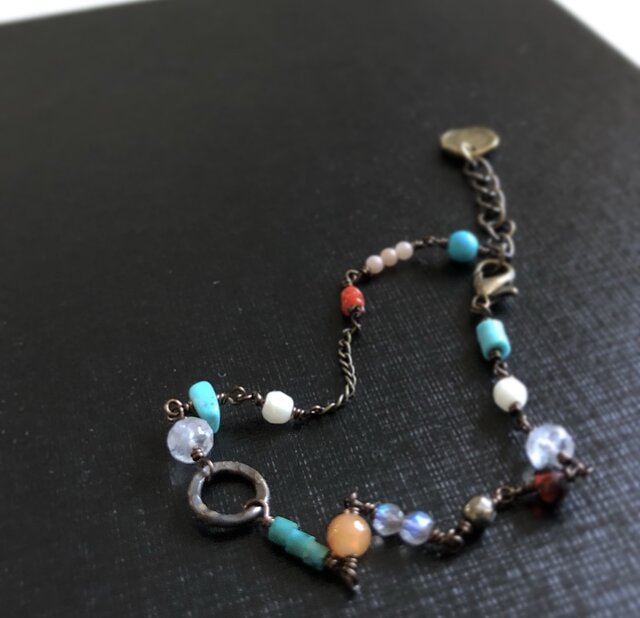 天然石*アンティーク風braceletの画像1枚目