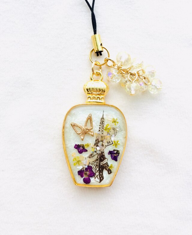 香水瓶ストラップ 蝶（異国の薫り）