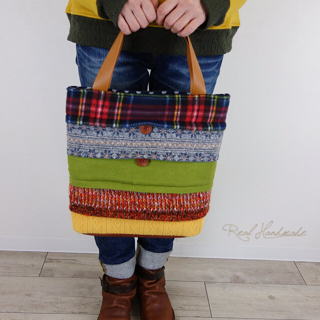 あたたかパッチワークBAGの画像1枚目