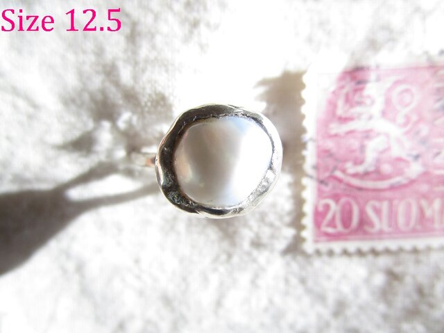 silver バロックパール リングの画像1枚目