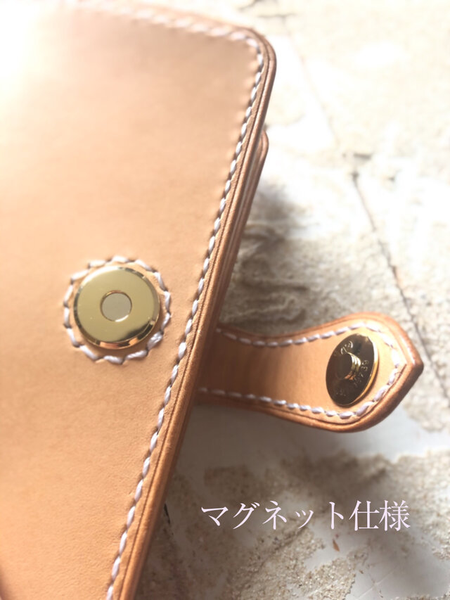 iPhone & android 手帳型 レザーケース プエブロ コニャック（キャメル