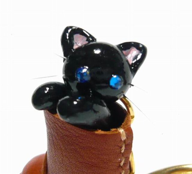 にゃんこのしっぽ ブーツのにゃんこ キーホルダー 猫 黒猫 Iichi ハンドメイド クラフト作品 手仕事品の通販