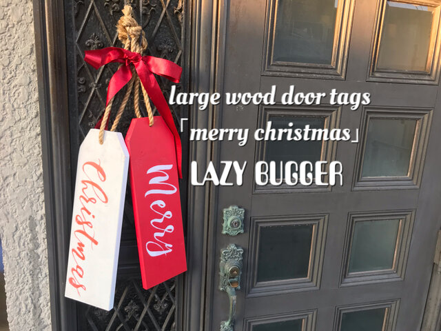 large wood door tags ③「merry christmas」ラージ ウッドドアタグ「メリークリスマス」の画像1枚目