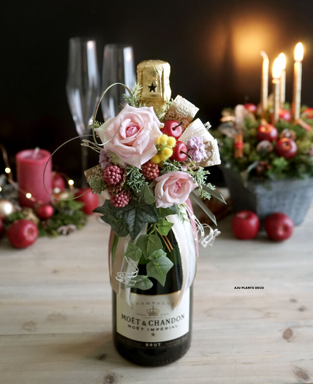 ボトルコサージュ～バラ（ピンク）～