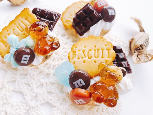 お菓子のポニーフック chocolate&biscuit フェイクスイーツ スイーツデコの画像1枚目