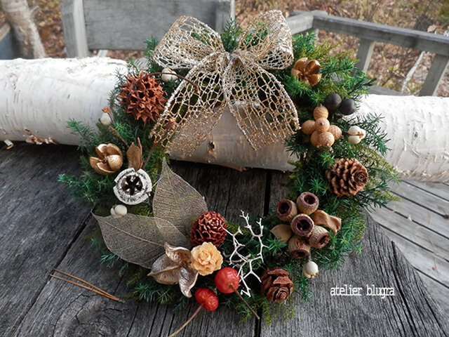 atelier blugra八ヶ岳〜2019ChristmasWreath001の画像1枚目
