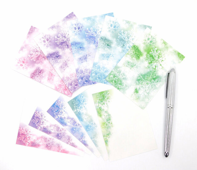 5色の雪の結晶 メモ 5種50枚の画像1枚目