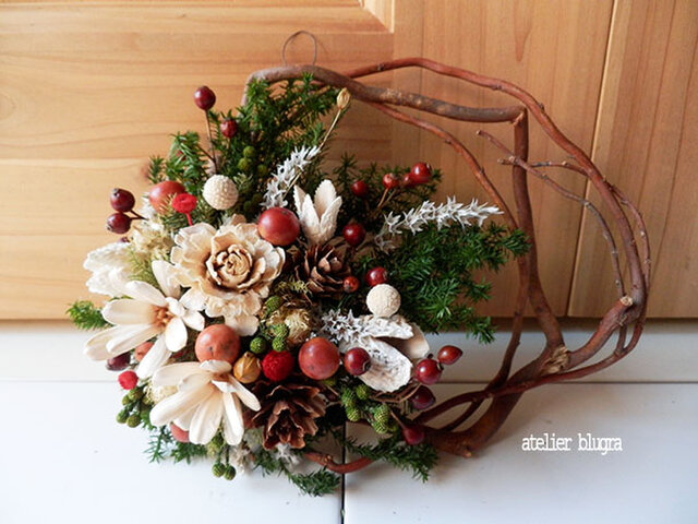 atelier blugra八ヶ岳〜柳小枝のWreath001の画像1枚目