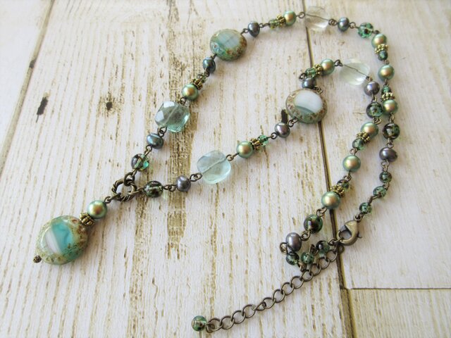 Necklace フローライト チェコ(N1199)の画像1枚目