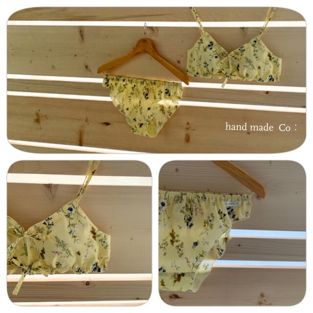 ストレスフリー 楽ブラ&ショーツ * レギュラーライズ 夏草yellowの画像1枚目