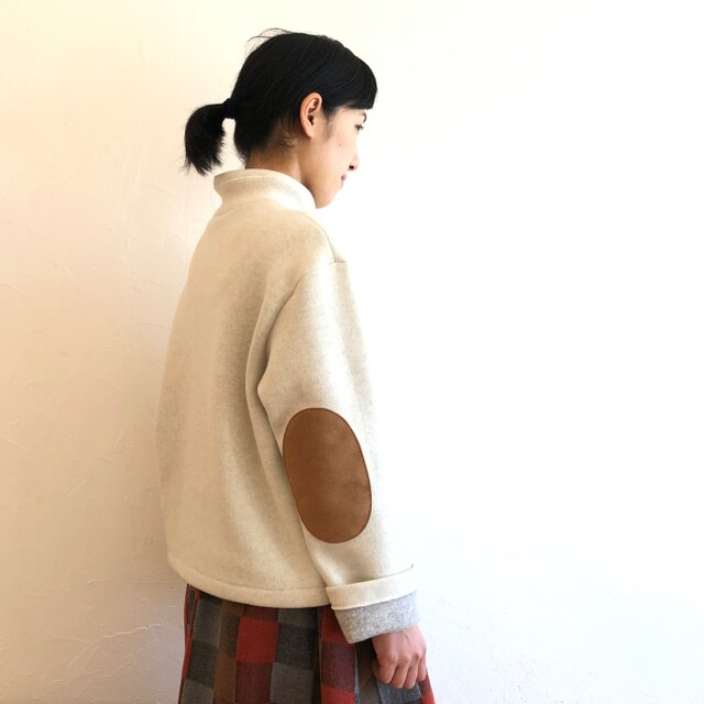 リバーシブル タートルネックセーター オフ白×ライトグレー ... 6の画像1枚目