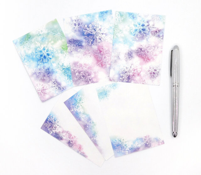 カラフル雪の結晶 メモ 3種30枚の画像1枚目