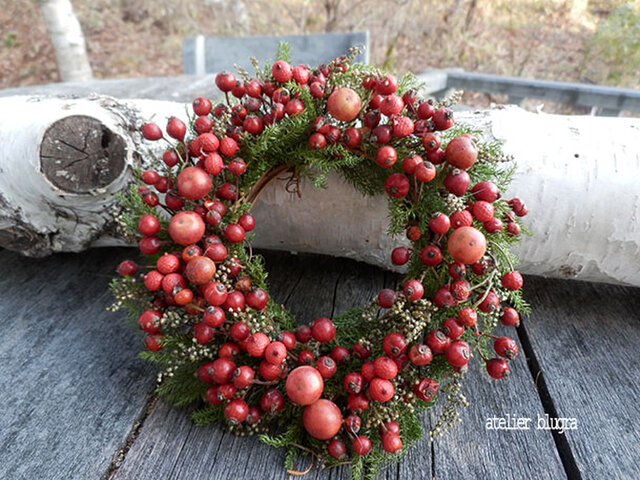 atelier blugra八ヶ岳〜秋色ノイバラの実ミニWreath04の画像1枚目