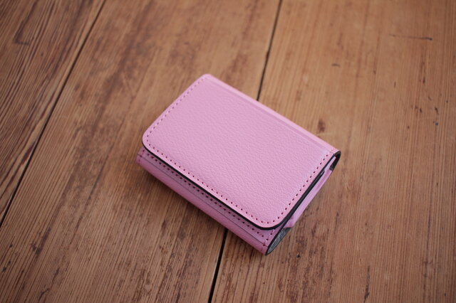 【受注生産】Dobrar Wallet 2 Rose(ピンク)×グレージュの画像1枚目