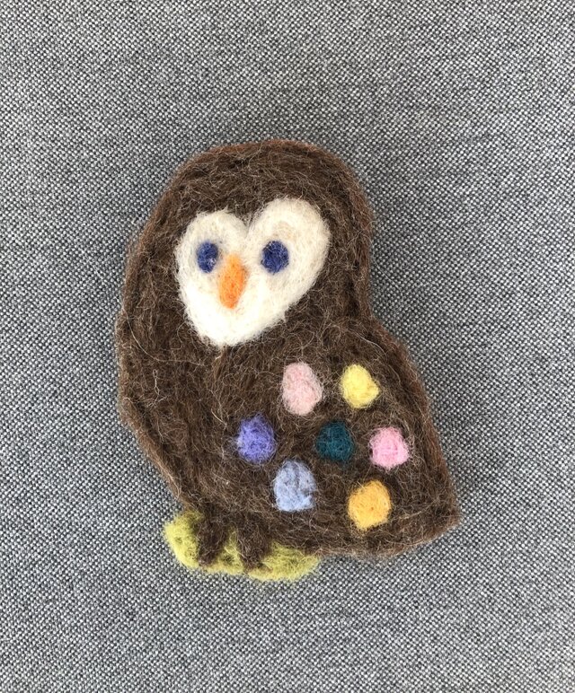 フクロウブローチ bの画像1枚目