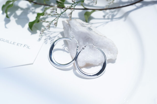 SILVER925 オーバルフープピアス | iichi 日々の暮らしを心地よくする