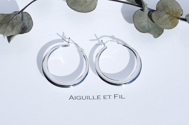 SILVER925 オーバルフープピアス | iichi 日々の暮らしを