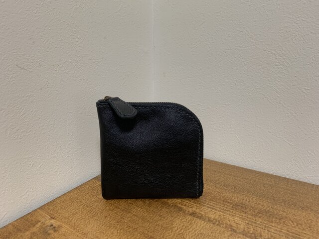 上質牛革 L字財布◆黒の画像1枚目