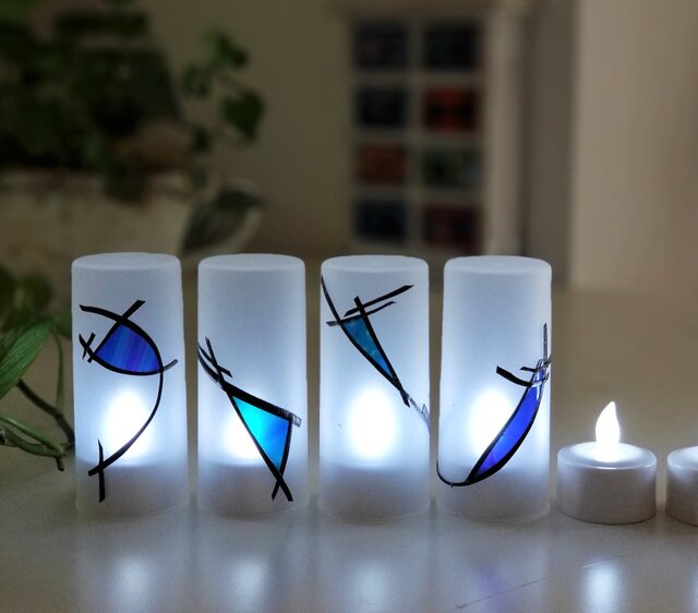 充電式LEDキャンドル12個セット 『琉球藍2』の画像1枚目